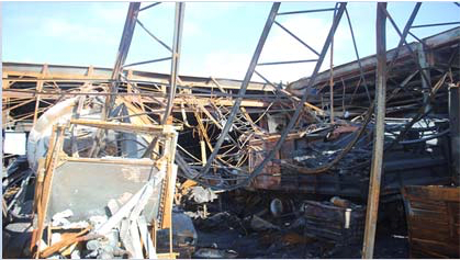 Fire damage to steel